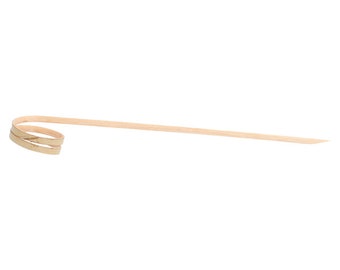 100/Pack - Home Party Supplies 4.72inch/120mm Disposable Cocktail Fruit Natural Spiral Bamboo Skewers