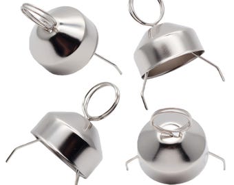 50 Pieces x Silver Dome Caps Creative DIY Christmas Xmas Decorations Ball Hook Ornament Pendant Hanger Tops Hanging