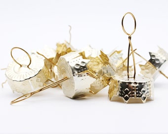 100 pezzi x 22 mm oro fai da te Natale ornamento palla decorazioni ciondolo gancio superiore tappi appesi