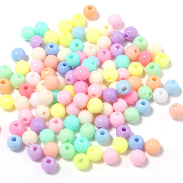 100 pièces x 10 mm Perles macaron couleur bonbon Fabrication de bijoux, Bracelets de perles, Ras de cou, Collier, Boucles d'oreilles, Artisanat, Accessoires pour cheveux