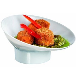 50 Pieces - Party Supplies Disposable Plastic Tableware, 3.3*1.2in (85*30mm) White Chef Hat Dessert Mini Dish