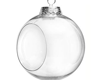 5 Pieces x DIY Paintable Shatterproof Fillable Home Xmas Christmas Decoration Ornament 4Inch/100mm Transparent Plastic Cutout Opening Ball