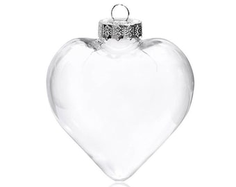 20 Pieces x DIY Paintable Shatterproof Fillable Home Xmas Christmas Decoration Ornament 4 Inch (100*90mm) Plastic Heart