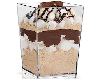 50 stycken - Festtillbehör Engångsplastporslin, 2.0oz/2.7*2.0 in(60ml/69*50 mm) Transparent Mini Dessertkopp