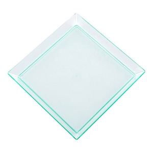 50 pezzi - Stoviglie monouso in plastica per feste, piatto da portata quadrato verde trasparente da 5,31 pollici (135 mm)