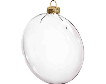 5 Pieces x DIY Paintable Fillable Home Xmas Christmas Decoration Ball 3.15 Inch (80mm) Glass Disc Ornament