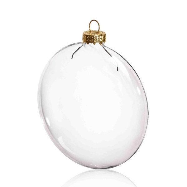 5 Pieces x DIY Paintable Fillable Home Xmas Christmas Decoration Ball 3.15 Inch (80mm) Glass Disc Ornament