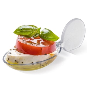 100 Pieces - Party Supplies Disposable Plastic Tableware, 1.6*3.9in (40*98mm) Transparent Dessert Fish Spoon