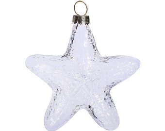 5 Pieces x DIY Paintable Fillable Home Xmas Christmas Decoration Ornament 3.74 (95mm) Glass Star Fish