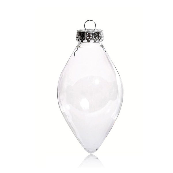 20 Pieces x DIY Paintable Shatterproof Fillable Home Xmas Christmas Decoration Ornament 4.7 Inch (120*60mm) Transparent Plastic Drop