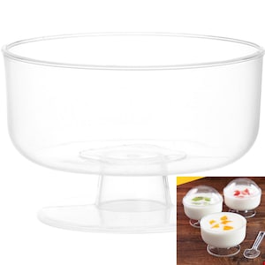 50 Pieces - Party Supplies Disposable Plastic Tableware 5.1oz (150ml/77*50mm) Transparent Dessert Round Cup