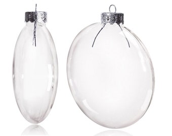 10 Pieces x DIY Paintable Fillable Home Xmas Christmas Decoration Ball 4 Inch (100mm) Glass Disc Ornament