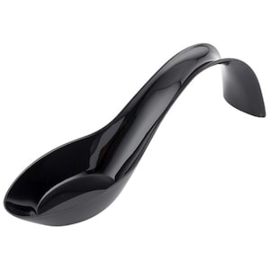 100 Pieces - Party Supplies Disposable Plastic Tableware, 5.0*1.3in (128*32mm) Black Dessert Wave Spoon