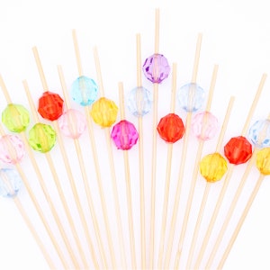 200/Pack - Party Supplies 4.72inch/120mm Disposable Cocktail Fruit Assorted Sweet Diamond Bamboo Picks