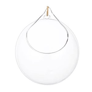 4 Pieces x 100mm (4inch) Glass Hooked Desktop Flower Pot Plant Propagation Holder Water Air Plant Planting Glass Vase