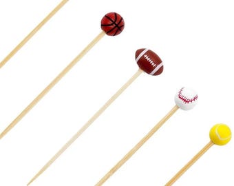 100/Pack - Feestartikelen 120 mm wegwerpcocktails Diverse ballen Bamboeprikker Fruitspiesjes
