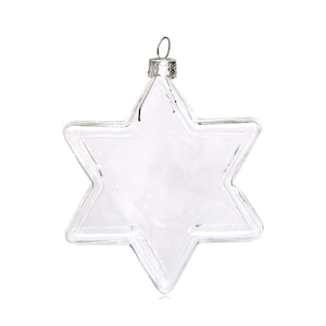 5 Pieces x DIY Paintable Fillable Home Xmas Christmas Decoration Ornament 3.54 Inch (90mm) Glass Pentagram Star