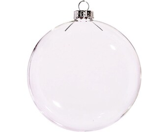 5 Pieces x DIY Paintable Fillable Home Xmas Christmas Decoration Ball 4 Inch (100mm) Classic Glass Disc Ornament