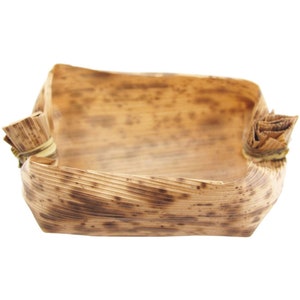 40 Pieces - Party Supplies Disposable Tableware 2oz/60ml Mini Bamboo Leaf Dessert Oval Bowl