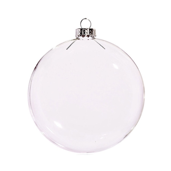 10 Pieces x DIY Paintable Fillable Home Xmas Christmas Decoration Ball 4 Inch (100mm) Classic Glass Disc Ornament