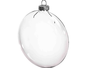 5 Pieces x DIY Paintable Fillable Home Xmas Christmas Decoration Ball 3.15 Inch (80mm) Glass Disc Ornament