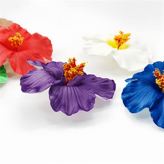 20個 x 2.75インチ (7 cm) ハイビスカスの花 ハワイパーティー サマー