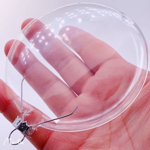100 Pieces x DIY Paintable Fillable Home Xmas Christmas Decoration Ball 4 Inch (100mm) Glass Skinny Flat Disc Ornament
