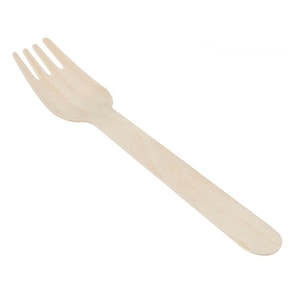 100 Pieces - Party Supplies Disposable Tableware 5.5inch(140mm) Natural Wood Biodegradable Fork