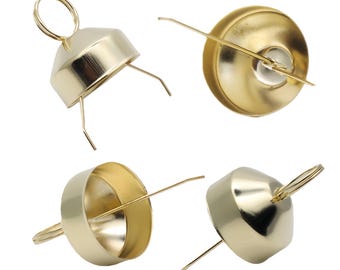 50 Pieces x Golden Dome Caps Creative DIY Christmas Xmas Decorations Ball Hook Ornament Pendant Hanger Tops Hanging