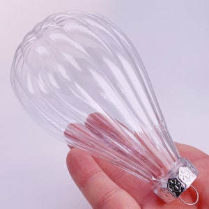 12 Clear Plastic Ball fillable Ornament favor 5.2 140mm