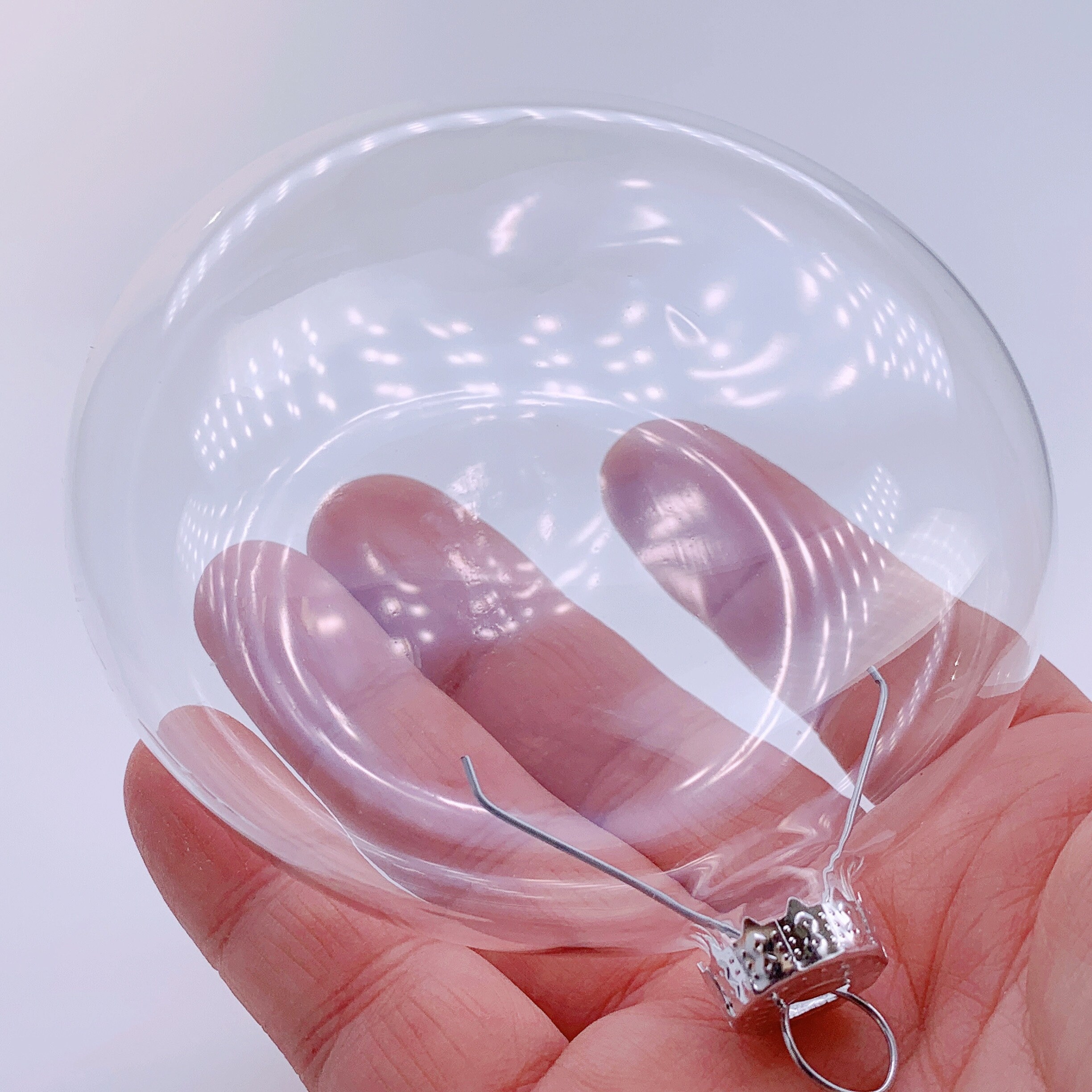 2 Clear Plastic Ball Fillable Ornament Favor 6.0 156mm 