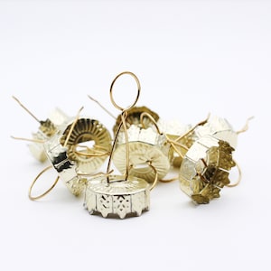 100 pièces x 18 mm, or, bricolage, décoration de Noël, boules, décorations, suspension, dessus, chapeaux suspendus
