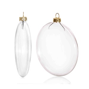 10 Pieces x 4inch (100mm) Glass Skinny Flat Disc Ornament DIY Paintable Fillable Home Xmas Christmas Decoration Ball