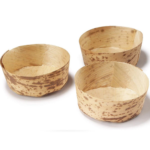 40 Pieces - Party Supplies Disposable Tableware 2oz/60ml Mini Bamboo Leaf Dessert Bowl