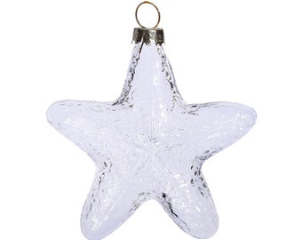 10 Pieces x DIY Paintable Fillable Home Xmas Christmas Decoration Ornament 3.74 (95mm) Glass Star Fish