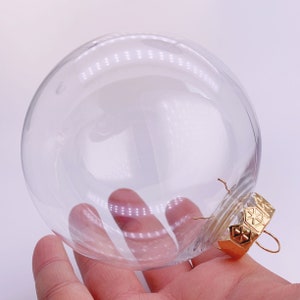 6 Clear Plastic Ball Fillable Ornament Favor 4.5 120mm 