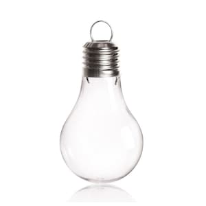 10 pezzi x fai da te verniciabile infrangibile riempibile decorazione natalizia casa ornamento 3,7 pollici (95 mm) lampadina di plastica trasparente
