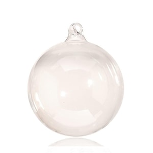 4 Pieces x DIY Paintable Fillable Home Xmas Christmas Decoration Ornament 4 Inch (100mm) Hooked Glass Sphere Ball