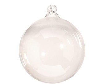 48 Pieces x DIY Paintable Fillable Home Xmas Christmas Decoration Ornament 4 Inch (100mm) Hooked Glass Sphere Ball