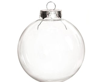 20 Pieces x DIY Paintable Shatterproof Fillable Home Xmas Christmas Decoration Ornament 3.15 Inch (80mm) Transparent Plastic Ball