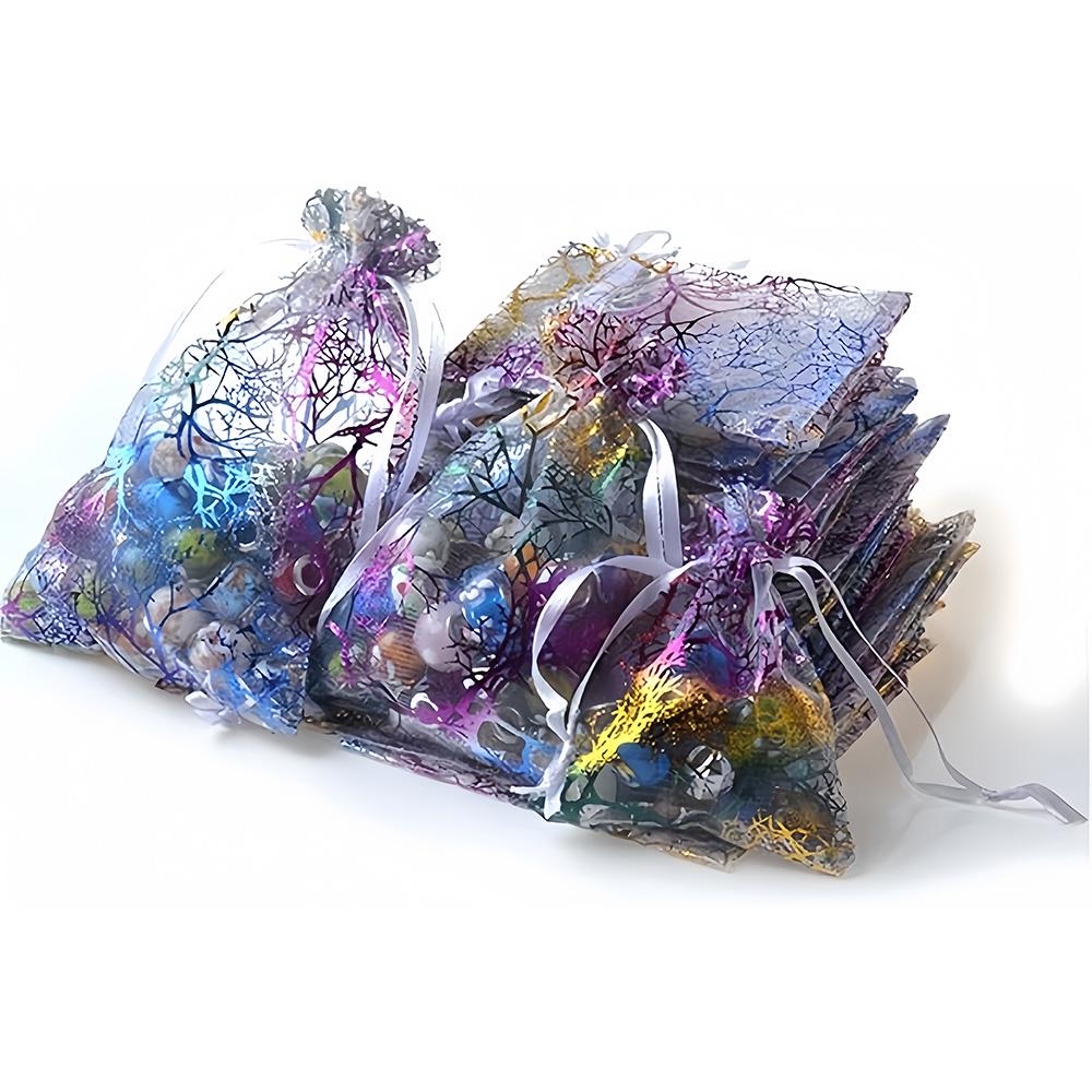 Lot De 100 Pochettes Papier Cadeau Pour Bijoux - 2 Modèles Violet, 12x20 Cm, Neuf