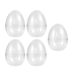 5 Pieces x DIY Paintable Shatterproof Fillable Home Xmas Christmas Decoration Ornament 4.72*3.5 Inch (120*90mm) Plastic Easter Egg