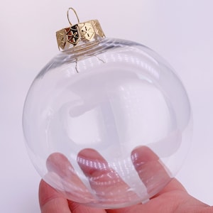 5 boules de Noël à peindre, à peindre soi-même, à remplir et à remplir pour la maison, boules de plastique transparentes de 4 po. (100 mm)