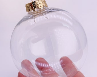 5 Pieces x 4inch (100mm) Transparent Plastic Ball DIY Paintable Shatterproof Fillable Home Xmas Christmas Bauble Decoration Ornament