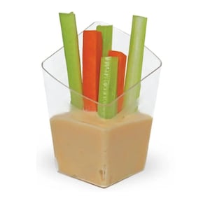 50 Pieces - Party Supplies Disposable Plastic Tableware, 2oz (60ml/75*35mm) Transparent Tasting Incline Cup