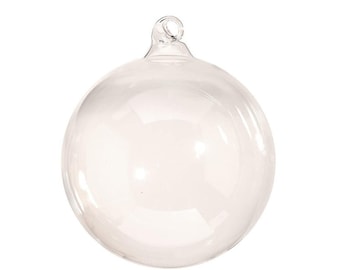 5 Pieces x DIY Paintable Fillable Home Xmas Christmas Decoration Ornament 3.15 Inch (80mm) Hooked Glass Sphere Ball