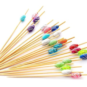 200/Pack - Party Supplies 4.72inch/120mm Disposable Cocktail Fruit Olive Bamboo Picks