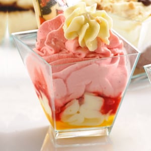 100 Pieces - Party Supplies Disposable Plastic Tableware, 2oz (60ml/56*55mm) Transparent Mini Girata Dessert Twisted Tasting Cup