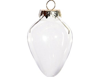 10 Pieces x DIY Paintable Fillable Home Xmas Christmas Decoration Ornament 3.5 Inch (90*60mm) Glass Bulb Drop