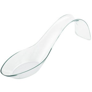 100 Pieces - Party Supplies Disposable Plastic Tableware, 5.0*1.3in (128*32mm) Transparent Dessert Wave Spoon